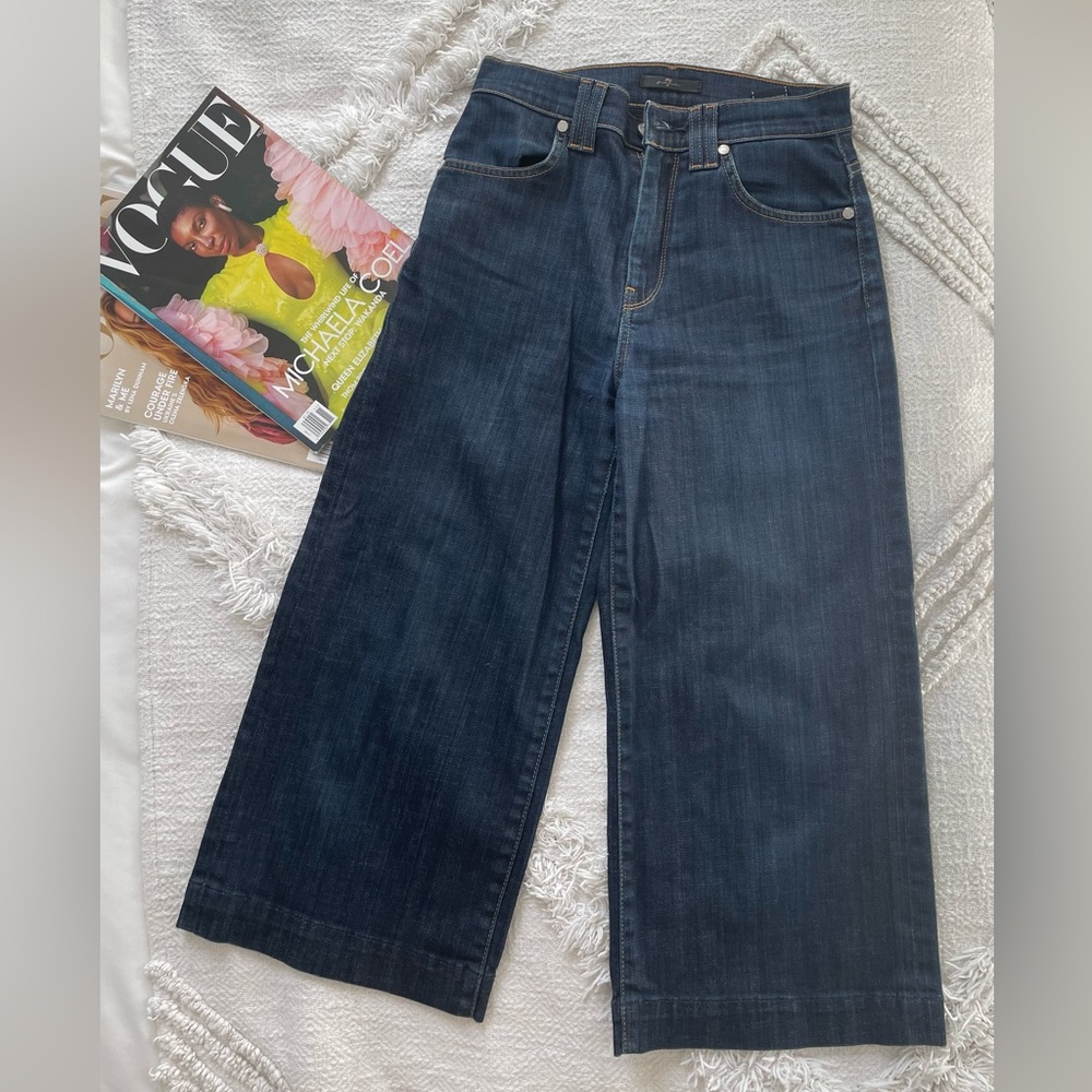 7 for all mankind cropped dark denim Jeans